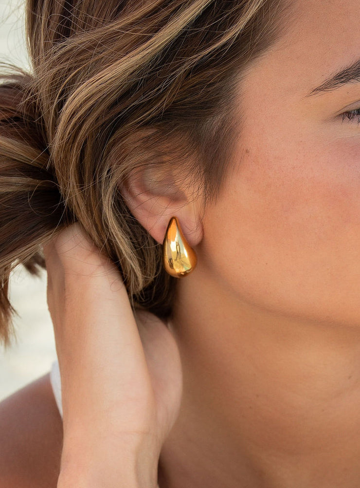 Drop earrings stud gold