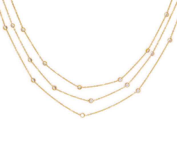 Layered gold necklace set