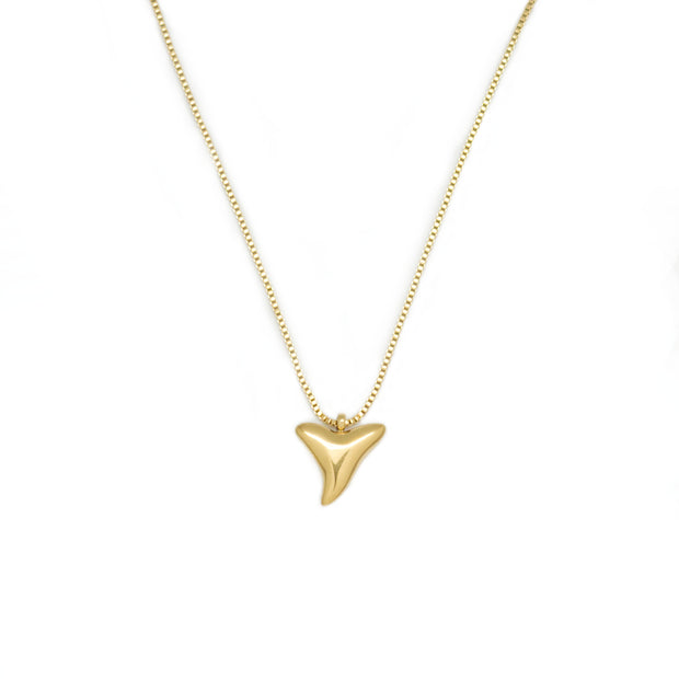 Gold plated shark tooth necklace