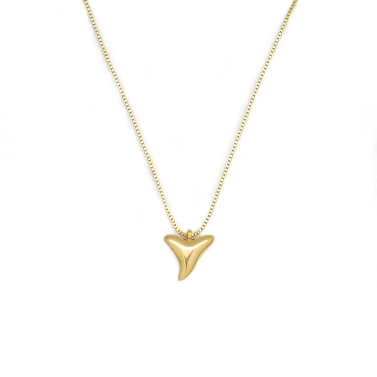 Gold plated shark tooth necklace