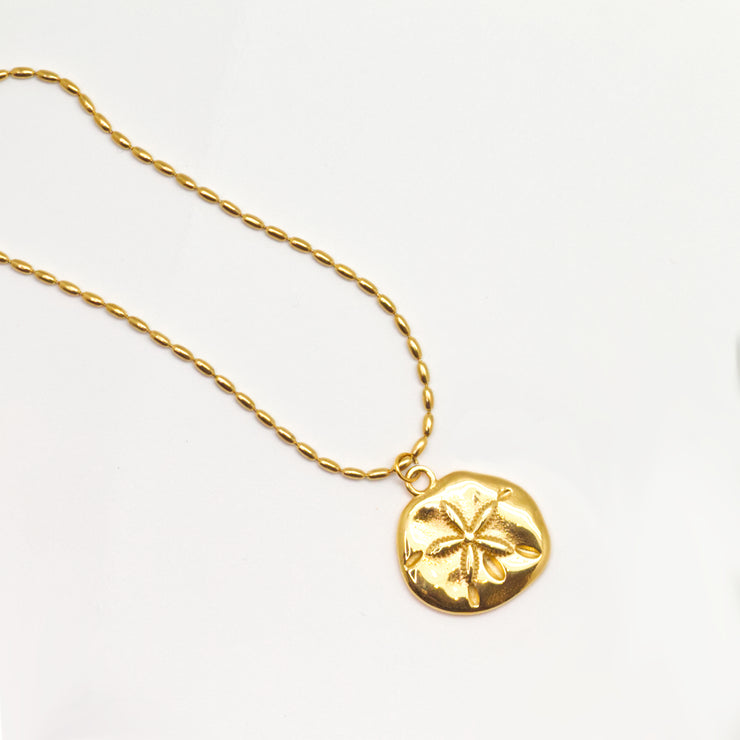 Sand dollar necklace gold