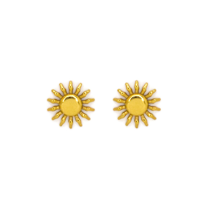 gold sun earrings 