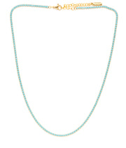 Blue colored tennis necklace