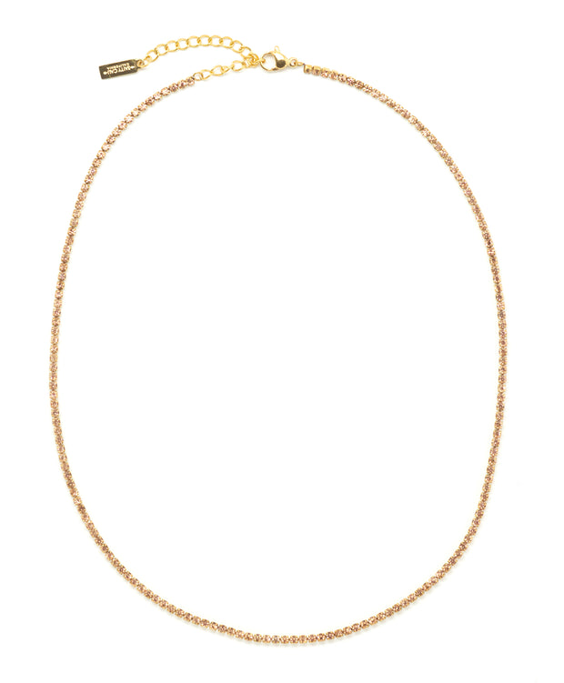 Tennis necklace with rose gold gems