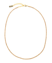 Tennis necklace with rose gold gems