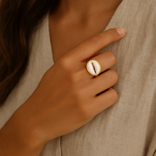 Cowrie Ring ~ Salty Shells