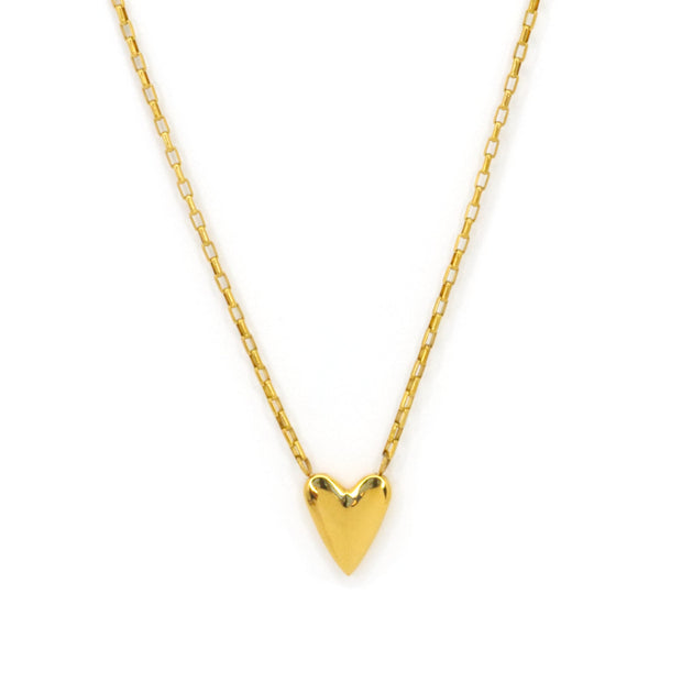 Gold necklace with heart pendant