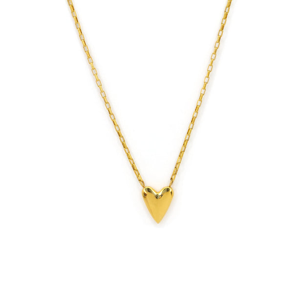 Gold necklace with heart pendant