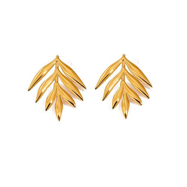 gold leaf earrings