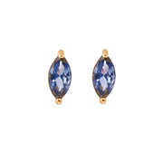 small blue sapphire studs earrings in gold frame