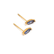 small blue sapphire studs earrings in gold frame