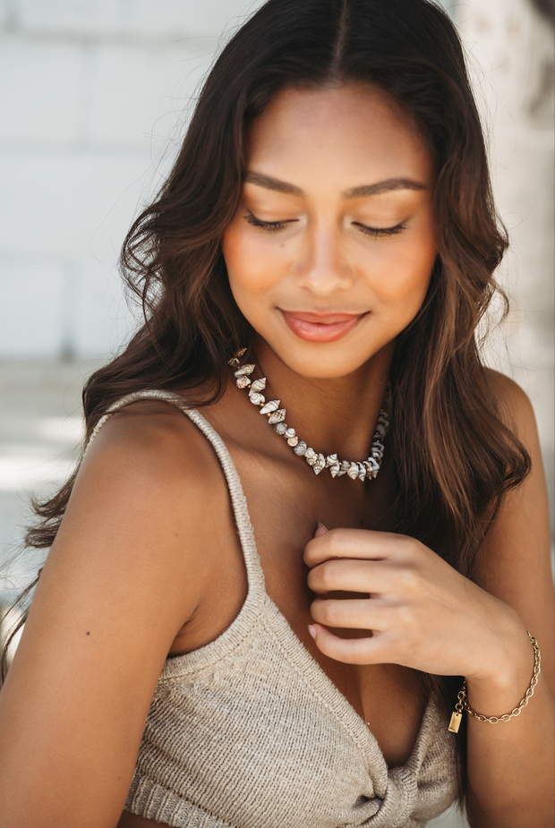 necklace with seashell charms