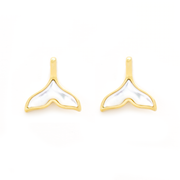 Mother of Pearl Whale Tail Earrings