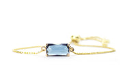 teal gem gold adjustable bracelet