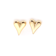 Small gold heart shaped stud earrings