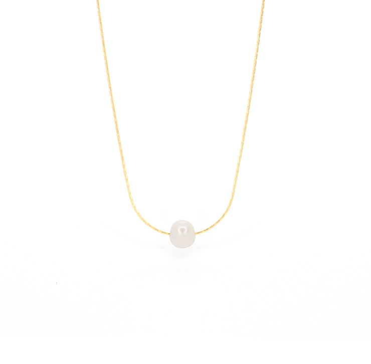Pearl Pendant Necklace | Freshwater Pearl Pendants in white & yellow Gold